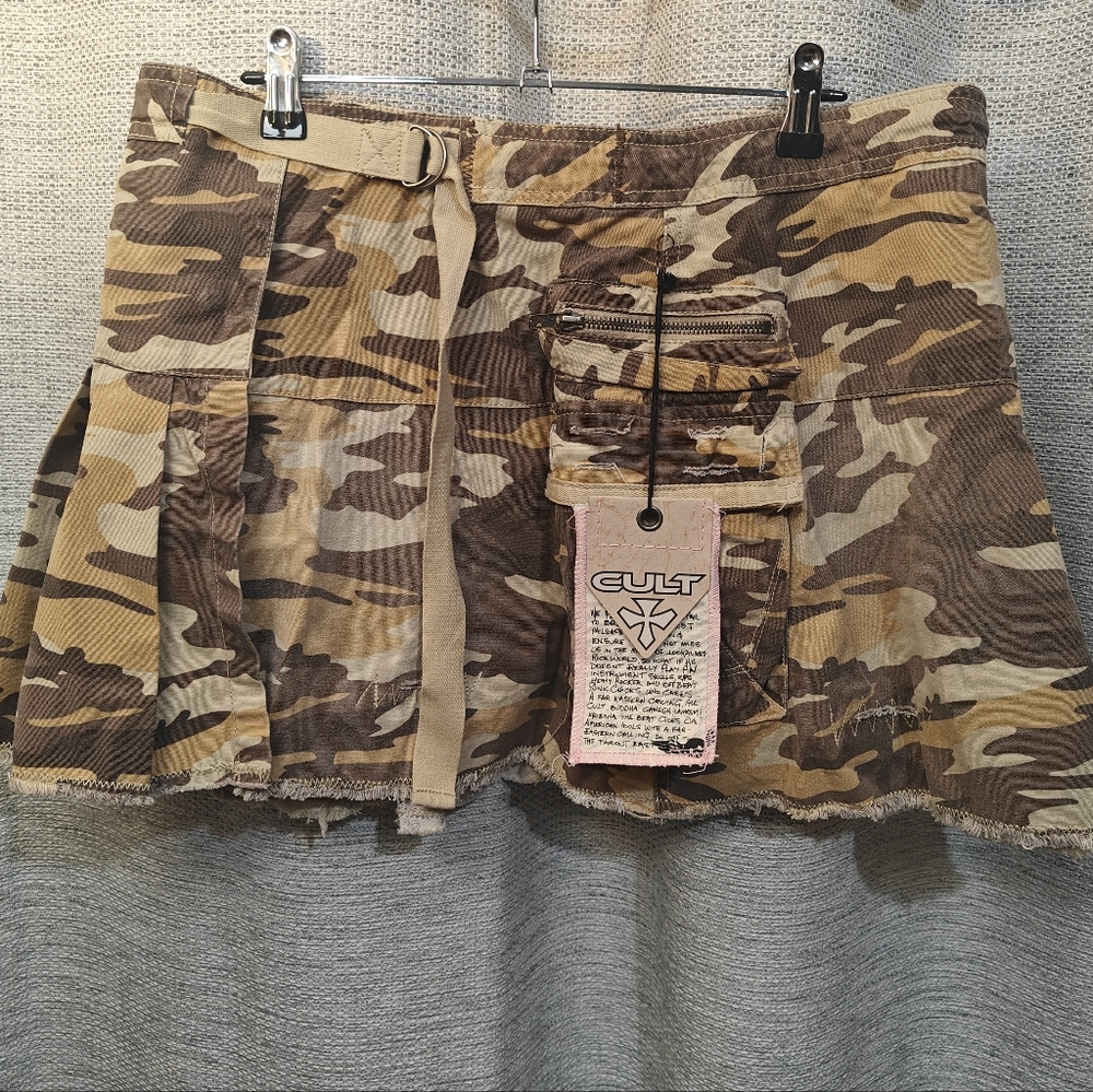 Cult Industries Camo Mini Skirt